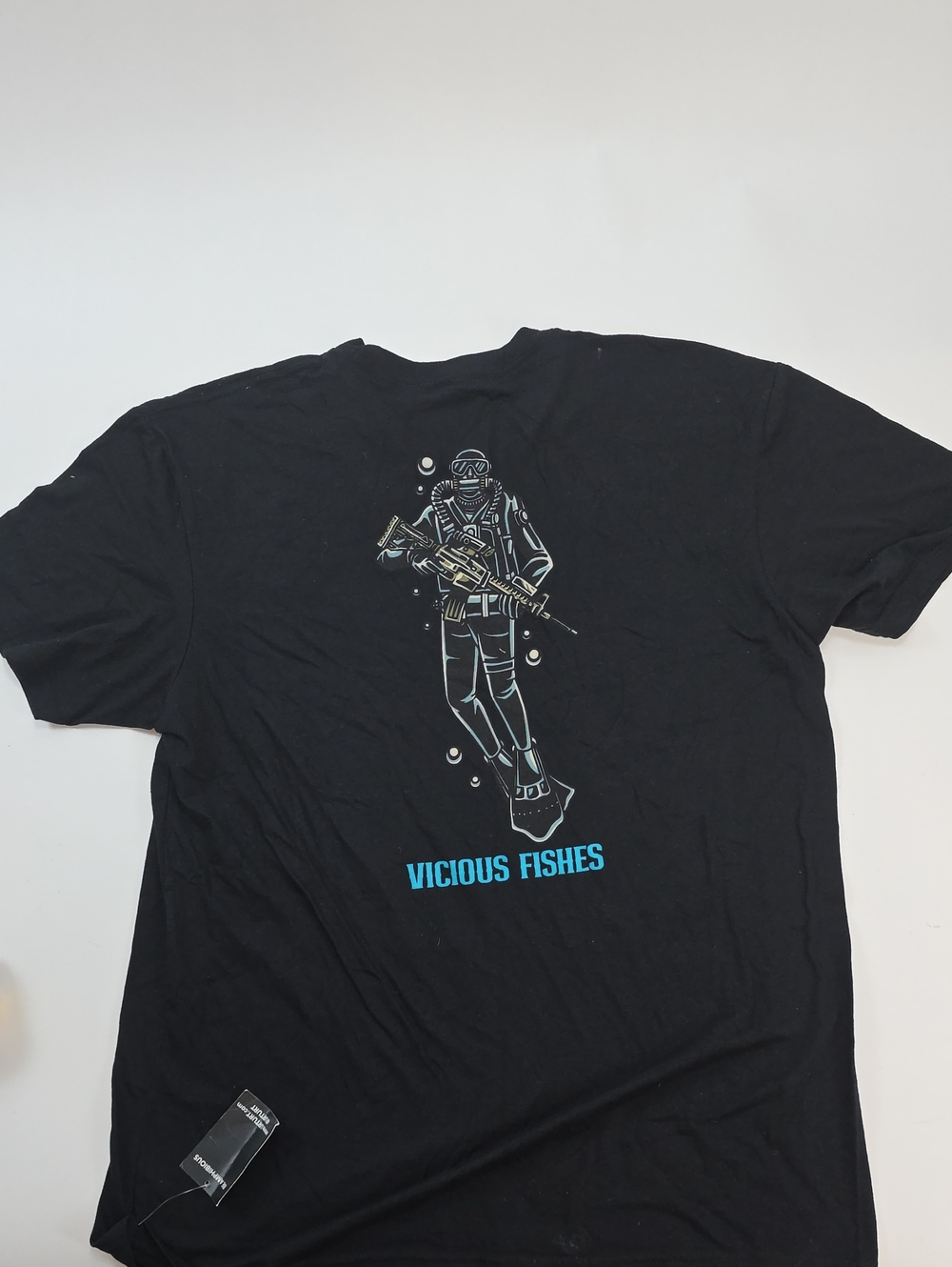 NWT URT URT Navy SEAL Operator "Vicious Fishes" S/S Black T-Shirt. Size XL